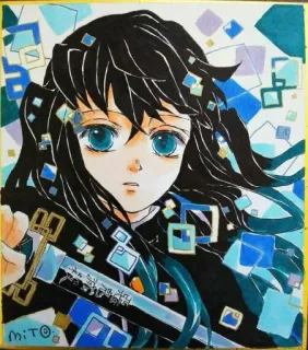 🎮 Muichiro Tokito Demon Slayer アニメ, 鬼滅の刃, 時透無一郎, 霞柱, 刀, 漫画 telegram sticker