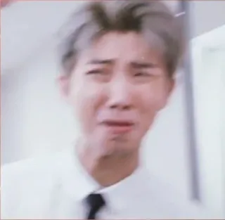 😣 RM, BTS, K-Pop, Promi, Meme, Lustiges Gesicht, Weinend telegram sticker