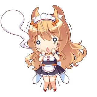 🌟 애니메이션, 메이드, 치비, 만화, 카와이, 귀여운, 팬아트 telegram sticker