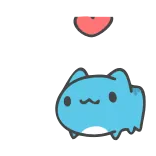 👈 고양이, 귀여운, 하트, 파란색 telegram sticker