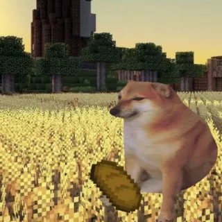 🐕 cheems, doge, minecraft, meme, dog, gaming telegram sticker
