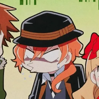 🥐 Chuuya Nakahara Bungou Stray Dogs Anime, Chibi, Süß, Wütend, Bungou Stray Dogs, Chuuya Nakahara whatsapp sticker