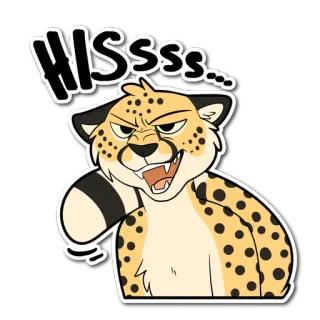 💢 HISsss... 동물, 쉿 소리, 만화, 화난, 분노 telegram sticker