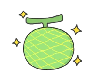 🍈 Melone, Frucht, Grün, Glitzer, Essen telegram sticker
