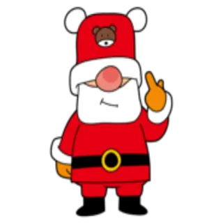 🙂 サンタ, 中指, 攻撃的, クリスマス, 漫画, クマ telegram sticker