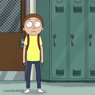 😐 Morty Rick and Morty t.me/RnMGif rick and morty, morty, Zeichentrick whatsapp sticker