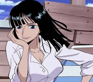 👑 Nico Robin One Piece Anime, Personnage, One Piece, Nico Robin whatsapp sticker