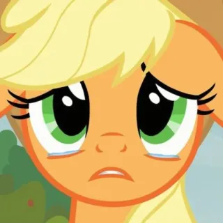 🍎 Applejack My Little Pony пони, плачет, грустный, мультфильм, дружба telegram sticker