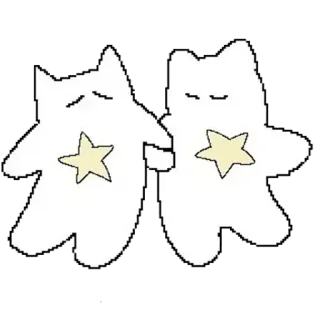 ✨ gatos, estrela, fofo, kawaii, animais, desenho animado telegram sticker
