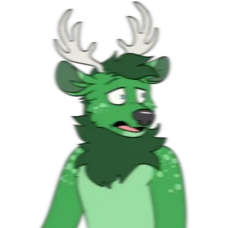 😩 Фурри, Олень, Антропоморфный, Мультфильм, Животное, Наклейка telegram sticker