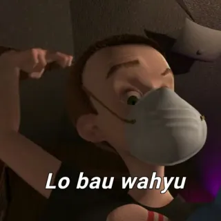 😷 Lo bau wahyu Dessin animé, Expression, Masque, Meme telegram sticker