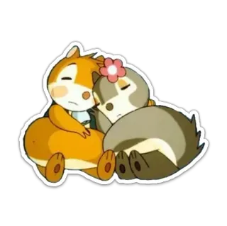 🤗 zwierzę, słodki, kreskówka, śpiący, gryzoń, naklejka telegram sticker