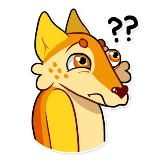 😧 volpe, domanda, confuso, animale, adesivo, espressione, cartone animato telegram sticker