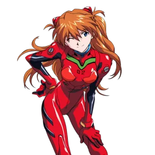 😉 Asuka Langley Soryu Neon Genesis Evangelion Anime, Personnage, cheveux roux, Asuka, Langley, Evangelion whatsapp sticker