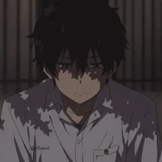 🎟 @villpend Anime, Jongen, Verdrietig, Student, Manga, Emo telegram sticker