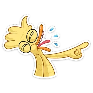 😱 rindo, apontando, desenho animado, amarelo, emoção, engraçado, adesivo telegram sticker