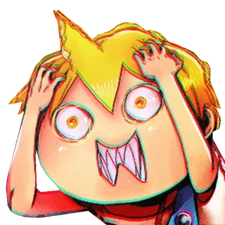 😤 Anime, Desenho animado, Louco, Bravo, Frustrado, Estressado, Loiro, Expressão whatsapp sticker