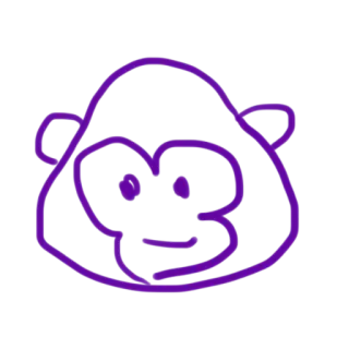 🐵 macaco, animal, adesivo, roxo, simples, contorno whatsapp sticker