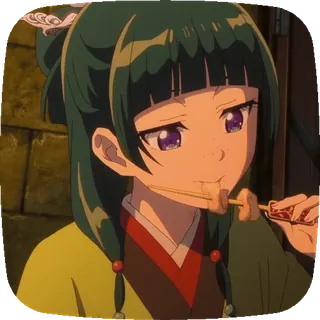 😋 アニメ, 漫画, 女の子, 食べる, 食べ物, 女性 telegram sticker