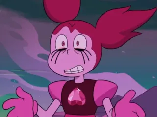 😧 Spinel Steven Universe Cartoon, Spinel, Steven Universe, Animated, Character, Sad, Pink whatsapp sticker
