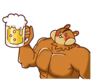🍺 ビール, 漫画, 動物, かわいい, 面白い, キャラクター telegram sticker