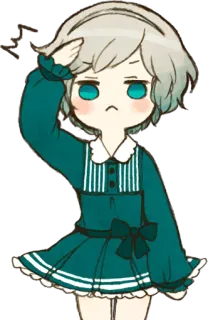 👌 Чиби, Аниме, Девушка, Милый, Каваий, Цифровое искусство, Мультфильм telegram sticker