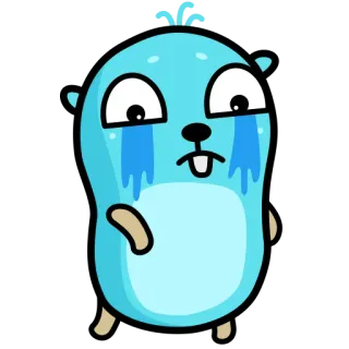 😢 悲しい, 泣く, 漫画, golang, gopher telegram sticker