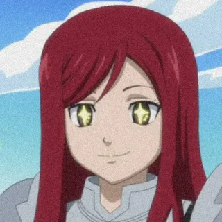🤩 Erza Scarlet Fairy Tail anime, manga, red hair, Erza Scarlet, Fairy Tail, female character telegram sticker