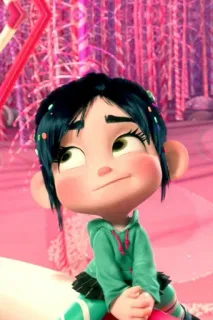 🦋 Vanellope von Schweetz Wreck-It Ralph cartoon, disney, character, vanellope, sweet, cute whatsapp sticker