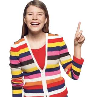 👆 femme, montrer du doigt, sourire, fille, heureuse, personne, gilet telegram sticker