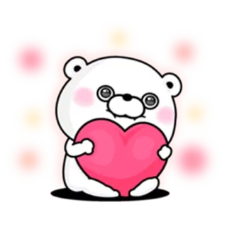 💓 bear, cute, heart, love, kawaii, animal telegram sticker