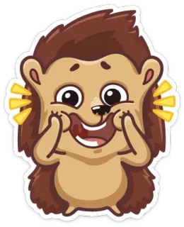 😃 hedgehog, sticker, cute, cartoon, animal telegram sticker