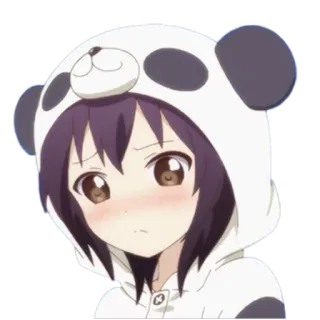 😳 Anime, Gấu trúc, Cô gái, Dễ thương, Áo hoodie, Phim hoạt hình whatsapp sticker