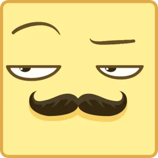 🧐 Emoji, Twarz, Wyraz, Wąsy, Zadowolony telegram sticker