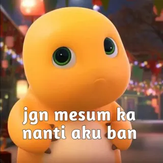 🥺 jgn mesum ka nanti aku ban dinosaur, cute, cartoon whatsapp sticker