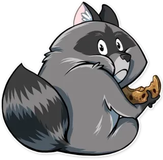 🍪 너구리, 동물, 쿠키, 귀여운, 만화 telegram sticker