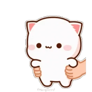 😠 猫, 可爱, 麻薯, 桃子, 动物, 可爱 whatsapp sticker