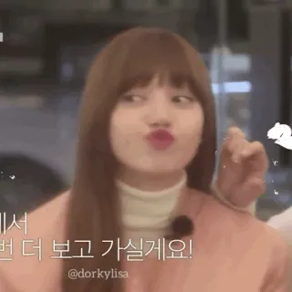 🎡 에서
한 번 더 보고 가실게요! kpop, lisa, imut, ekspresi, korea, selebriti, wajah telegram sticker
