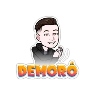 😃 DEMORO A cartone animato, ritratto, saluto, personaggio telegram sticker