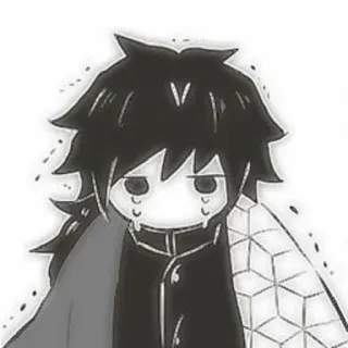 🌊 Giyu Tomioka Demon Slayer Аниме, Манга, Клинок, рассекающий демонов, Гию Томиока, Чиби telegram sticker