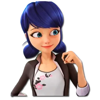 🙂 Marinette Dupain-Cheng Miraculous: Tales of Ladybug & Cat Noir Miraculous Ladybug, Marinette, desenho animado, anime, personagem, menina, sorrindo, feliz telegram sticker