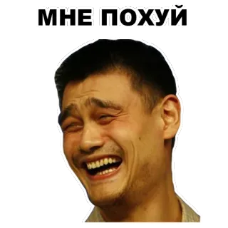 😝 МНЕ ПОХУЙ Meme, Śmieszne, Śmiech, Azjatycki, Wyraz telegram sticker