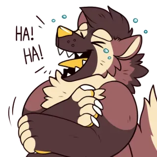 😆 HA! HA! risa, perro, dibujos animados, divertido telegram sticker
