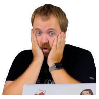 😱 sorprendido, impactado, hombre, persona, retrato, expresión whatsapp sticker