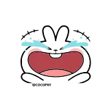 😂 coelho, chorando, triste, coelhinho, desenho animado, emoções whatsapp sticker