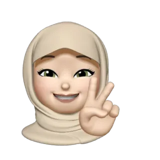💿 Emoji, Kobieta, Hidżab, Znak pokoju, Awatar telegram sticker