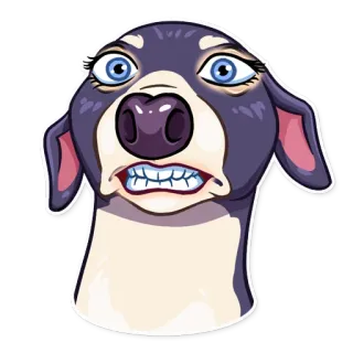 😬 chien, dessin animé, animal, drôle, mème telegram sticker