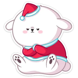 😡 рождество, зима, кролик, милый, праздник whatsapp sticker