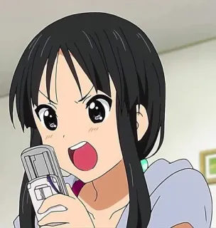 😄 Azusa Nakano K-On! Anime, Garota, Brava, K-On, Azusa Nakano, Desenho animado telegram sticker