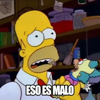 😟 Homer Simpson The Simpsons ESO ES MALO Homer Simpson, I Simpson, Moe Szyslak, Spagnolo, È MALE, È brutto telegram sticker